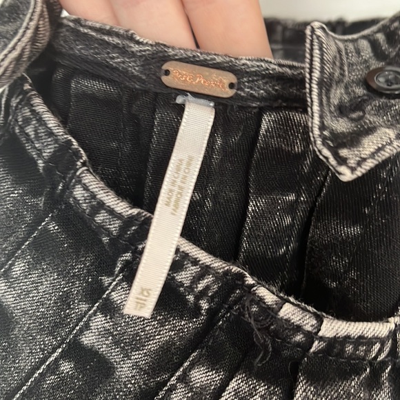 Free People Marina Denim tank sleeveless Top Washed Black XS - Picture 4 of 6